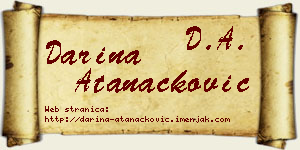 Darina Atanacković vizit kartica
